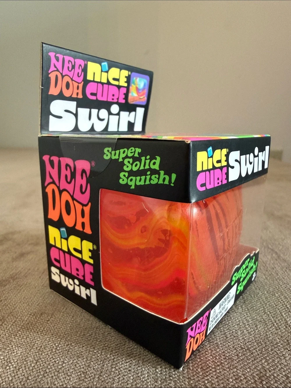 NeeDoh Nice Cube Swirl Super Solid Squish! - Orange
